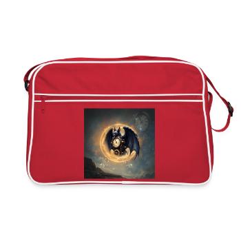 Steampunk Winged Watch - Retro Bag - red/white - Front