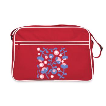 Abstract Peonies L Rose Blue White - Retro Bag - red/white - Front