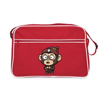 Singe Inventeur Steampunk Bonnet à Horloge - Sac Retro - rouge/blanc - Devant
