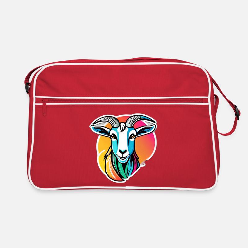 Bunte Regenbogenziege Retro Tasche