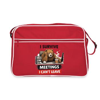 Survive Meetings Bear Desk Coffee - Sac Retro - rouge/blanc - Devant