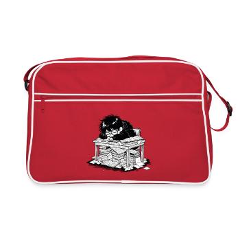 Student Out of Bed Sleep Office Books - Retro Bag - red/white - Front