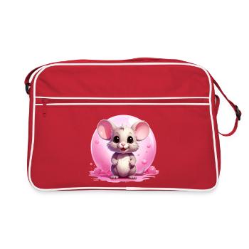 Cute Mouse - Retro Bag - red/white - Front