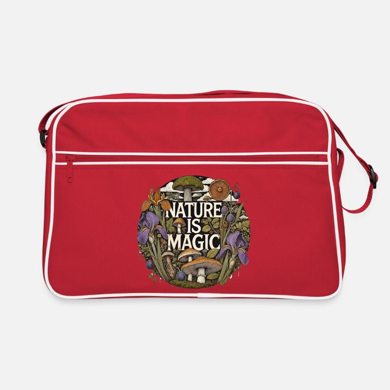 Nature Is Magic: Pilze & Flora Circle Retro Tasche