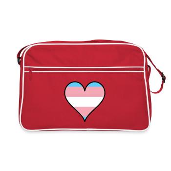 Trans Pride Heart - Retro Bag - red/white - Front