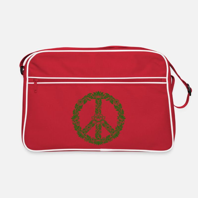 Peace Zeichen Blumen Floral Boho Style Retro Tasche
