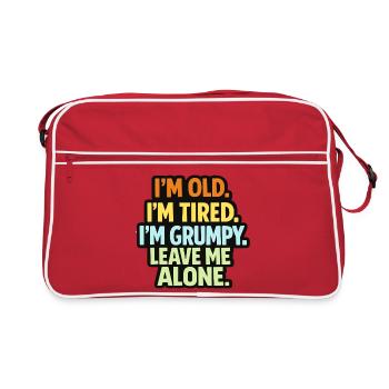 Alt Müde Grummelig – Grummelmodus Lass Mich Allein - Retro Tasche - Rot/Weiß - Vorne