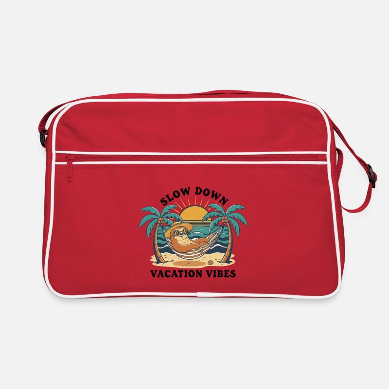 Sloth Sloth Hammock Slow Down Vacation Vibes Retro Bag