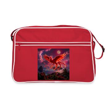 Crimson Phoenix over Tropical Islands - Retro Bag - red/white - Front