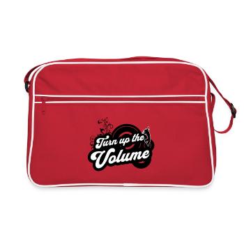 Volume Up — Schwarzes Retro-Skript - Retro Tasche - Rot/Weiß - Vorne