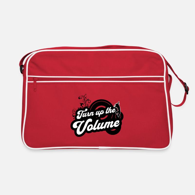 Volume Up — Schwarzes Retro-Skript Retro Tasche