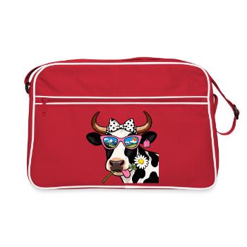 Kuhnatur-Goggles-Berge - Retro Tasche - Rot/Weiß - Vorne
