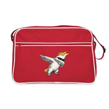 Cacatoès en train de s’essuyer - Sac Retro - rouge/blanc - Devant