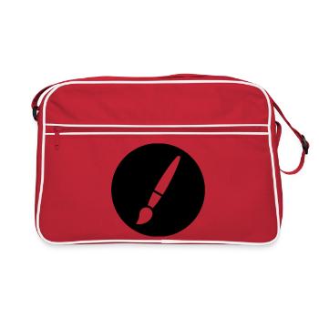 Pinceau, peinture, symbole artistique - Sac Retro - rouge/blanc - Devant