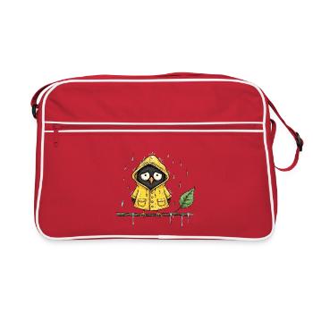 Chouette pluvieuse en imperméable jaune - Sac Retro - rouge/blanc - Devant