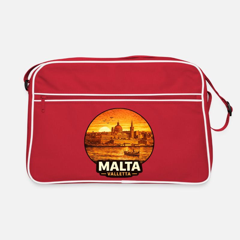 Coucher de soleil de la Skyline de Malte Valette Sac Retro