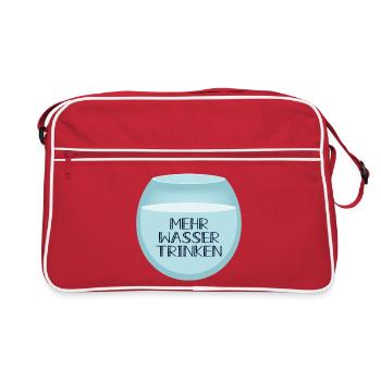 Mehr Wasser trinken - Retro Tasche - Rot/Weiß - Vorne