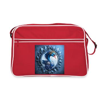 Blue Phoenix Crest in Frame - Retro Bag - red/white - Front