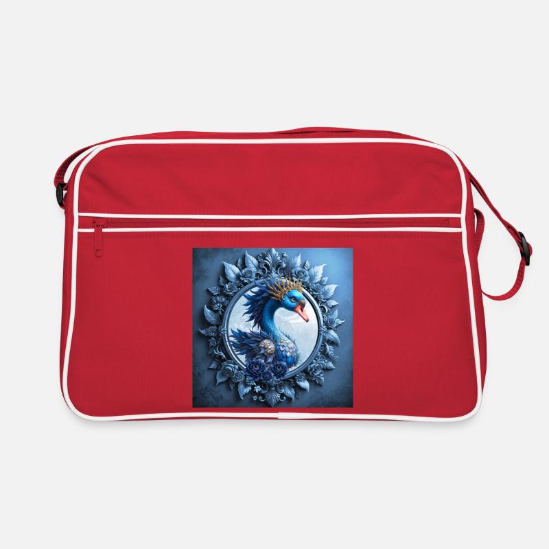 Blason du Phénix bleu dans le cadre Sac Retro