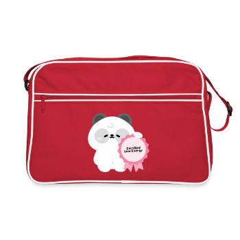 Zertifizierter Low Energy Panda - Retro Tasche - Rot/Weiß - Vorne