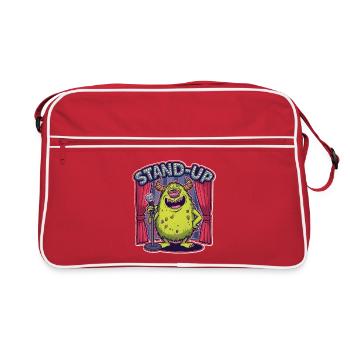 Stand-up-Monster auf der Bühne - Retro Tasche - Rot/Weiß - Vorne