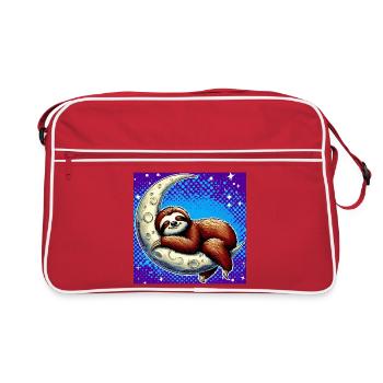 La paresse dort sur la Lune - Sac Retro - rouge/blanc - Devant