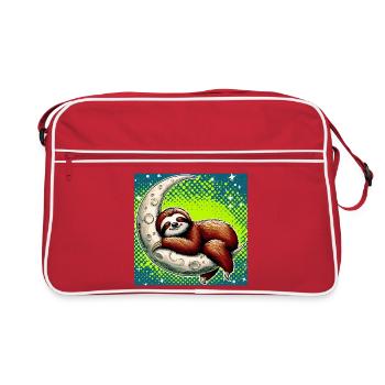 La paresse dort sur la Lune - Sac Retro - rouge/blanc - Devant