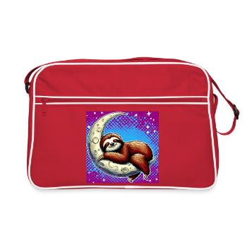 La paresse dort sur la Lune - Sac Retro - rouge/blanc - Devant