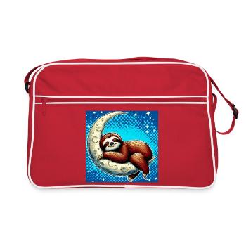 La paresse dort sur la Lune - Sac Retro - rouge/blanc - Devant