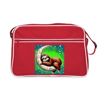 La paresse dort sur la Lune - Sac Retro - rouge/blanc - Devant
