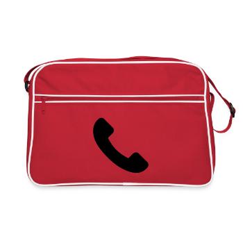 Telefon - Retro Tasche - Rot/Weiß - Vorne