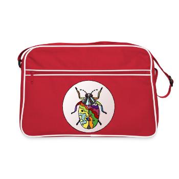 Lebender Regenbogenkäfer - Retro Tasche - Rot/Weiß - Vorne