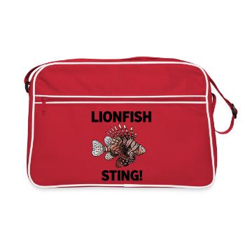 Lionfish Danger Sting Flying Lionfish Black - Retro Bag - red/white - Front