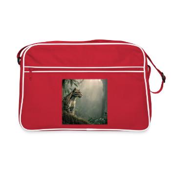 Clouded leopard in the cloud forest Majestic animal - Retro Bag - red/white - Front