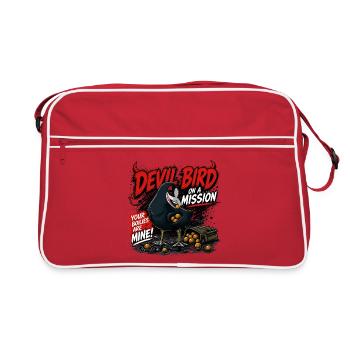 Devil Bird Carp Fishing Boilie Thief Design - Retro Bag - red/white - Front