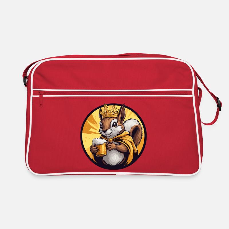 Eichhörnchen Bier Lustig Retro Tasche