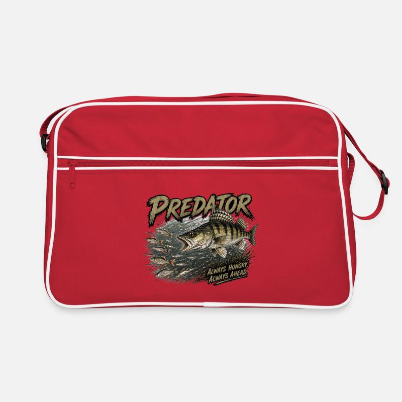 Fressfisch-Zander-Angriffs-Design Retro Tasche