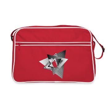 Demi-ton géométrique en étoile - Sac Retro - rouge/blanc - Devant