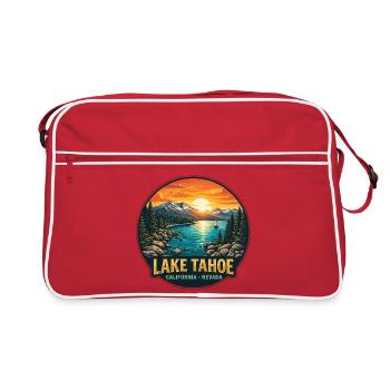 Déco de cabane au lac Tahoe Escapade Sunset Mountain - Sac Retro - rouge/blanc - Devant