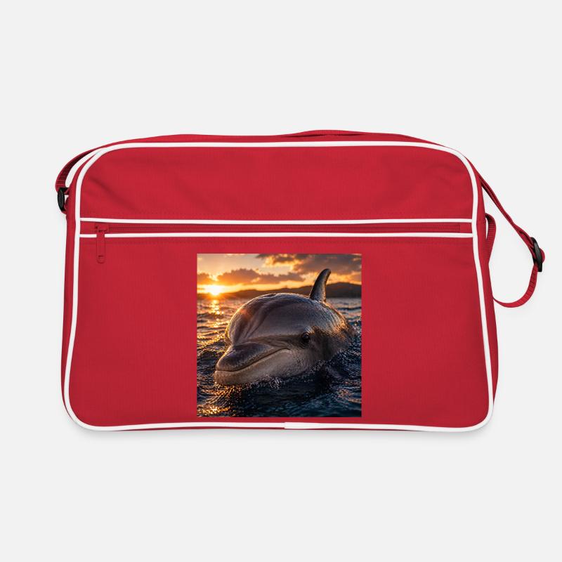 Dauphin au coucher du soleil Sac Retro