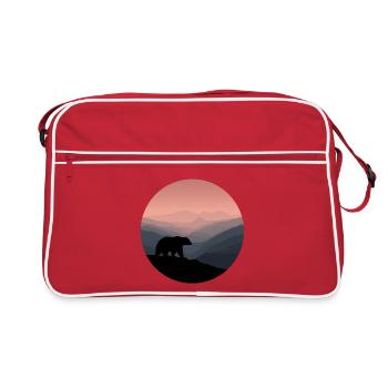 Wild Brown Bear - Retro Bag - red/white - Front