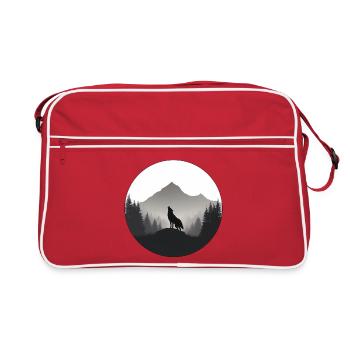 loup sauvage logo - Sac Retro - rouge/blanc - Devant