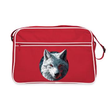 Wolf-Design - Retro Tasche - Rot/Weiß - Vorne