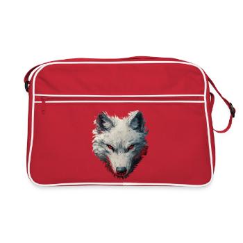 Wolf-Design - Retro Tasche - Rot/Weiß - Vorne