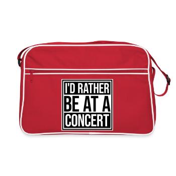 I'd Rather Be At A Concert Lustig Musik Konzert - Retro Bag - red/white - Front