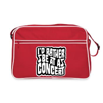 I'd Rather Be At A Concert Lustig Musik Konzert - Retro Bag - red/white - Front