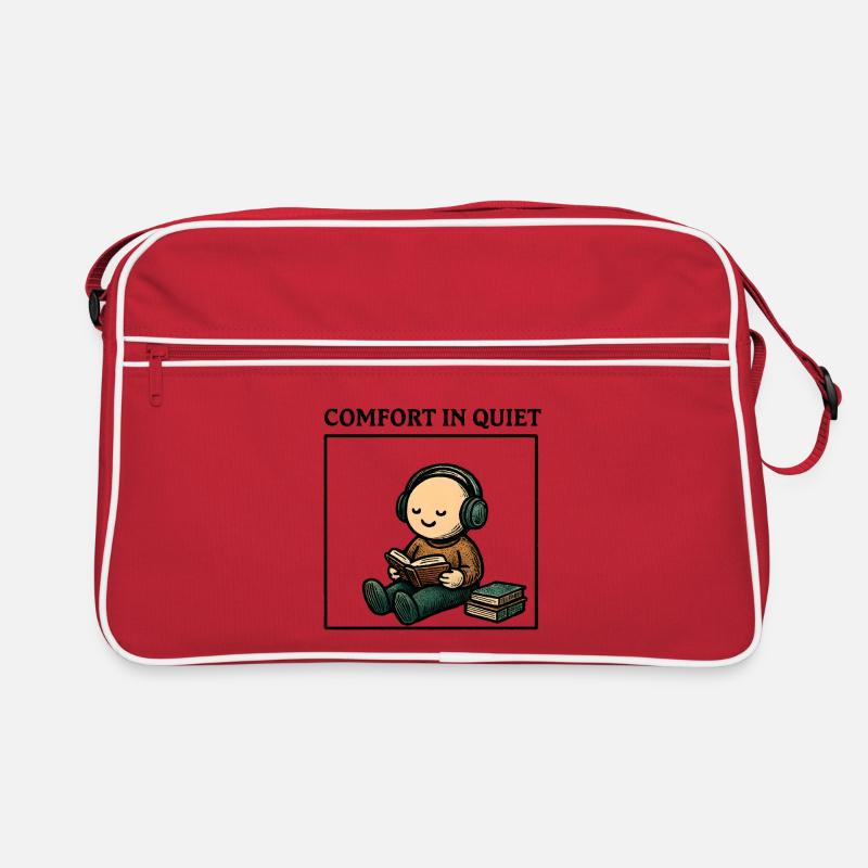 Ruhe beim Lesen mit Kopfhörern Retro Tasche