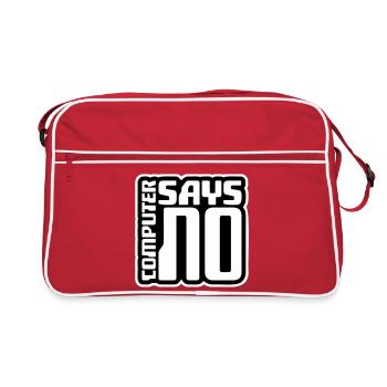 Computer Says No Lustig Programmierer Nerd Technik - Retro Tasche - Rot/Weiß - Vorne