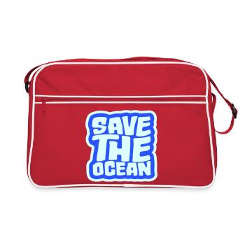 Déclaration environnementale pour l’activisme Sauver l’océan - Sac Retro - rouge/blanc - Devant