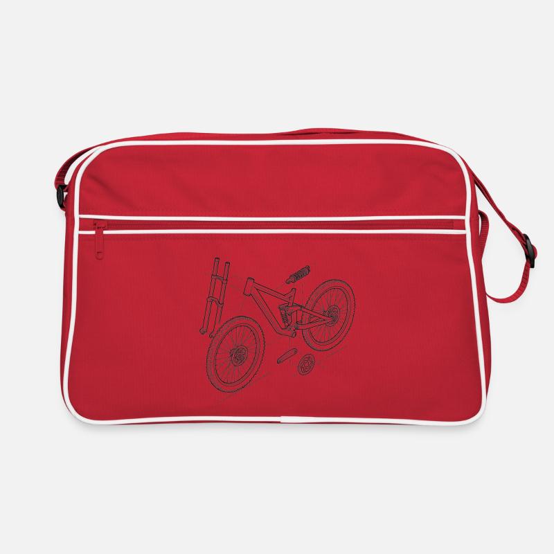 Dessin DH-Bike Exploded : Croquis de la technique VTT Sac Retro